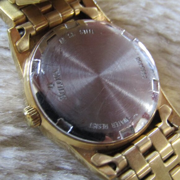 Bulova Gold Stainless Steel & Diamond Bracelet Watch - Picture 9 of 11